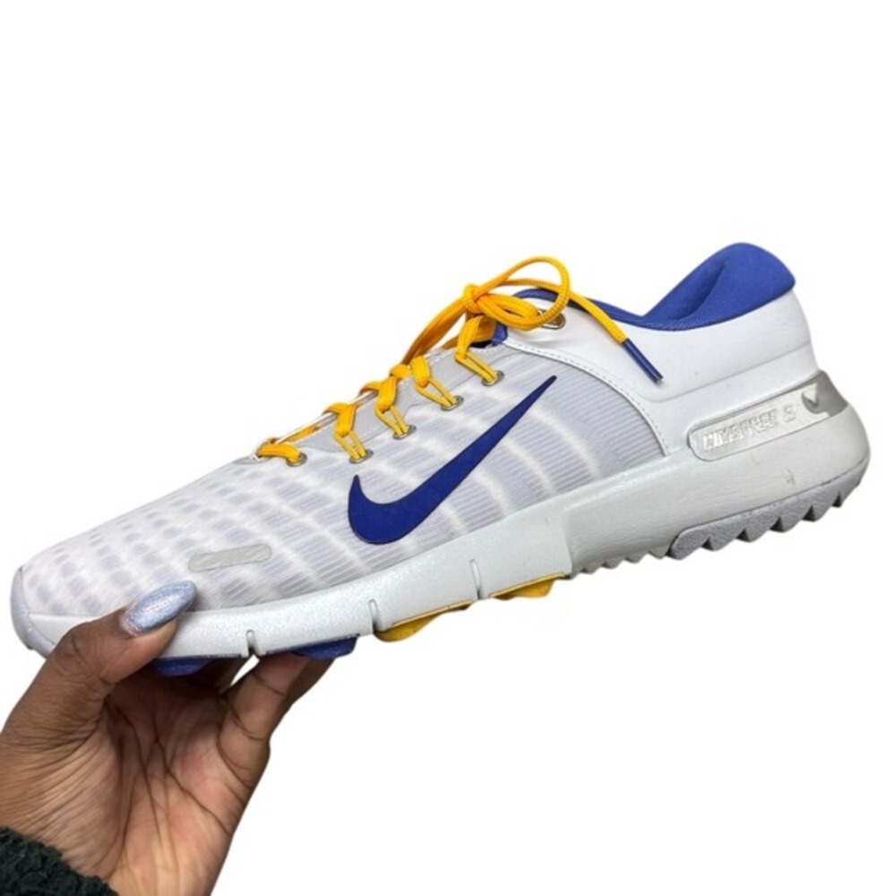 Nike Free Golf Pure Platinum‎ Gold Wolf Grey Astronomy Blue sneakers sz 13